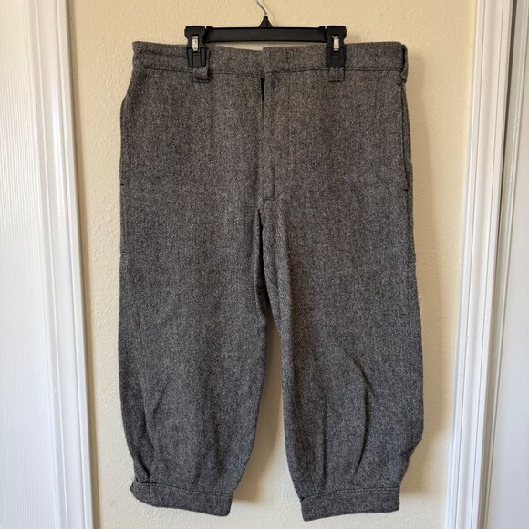 Vintage Woolrich Wool Tweed Gray Knickerbocker Cropped Pants Sz 34* - Picture 1 of 9